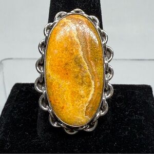 925 Sterling Silver bumblebee Jasper ring Size 10